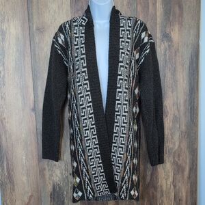 On Blue Women's Hoodie Patterned Open Front Cardigan M              C172